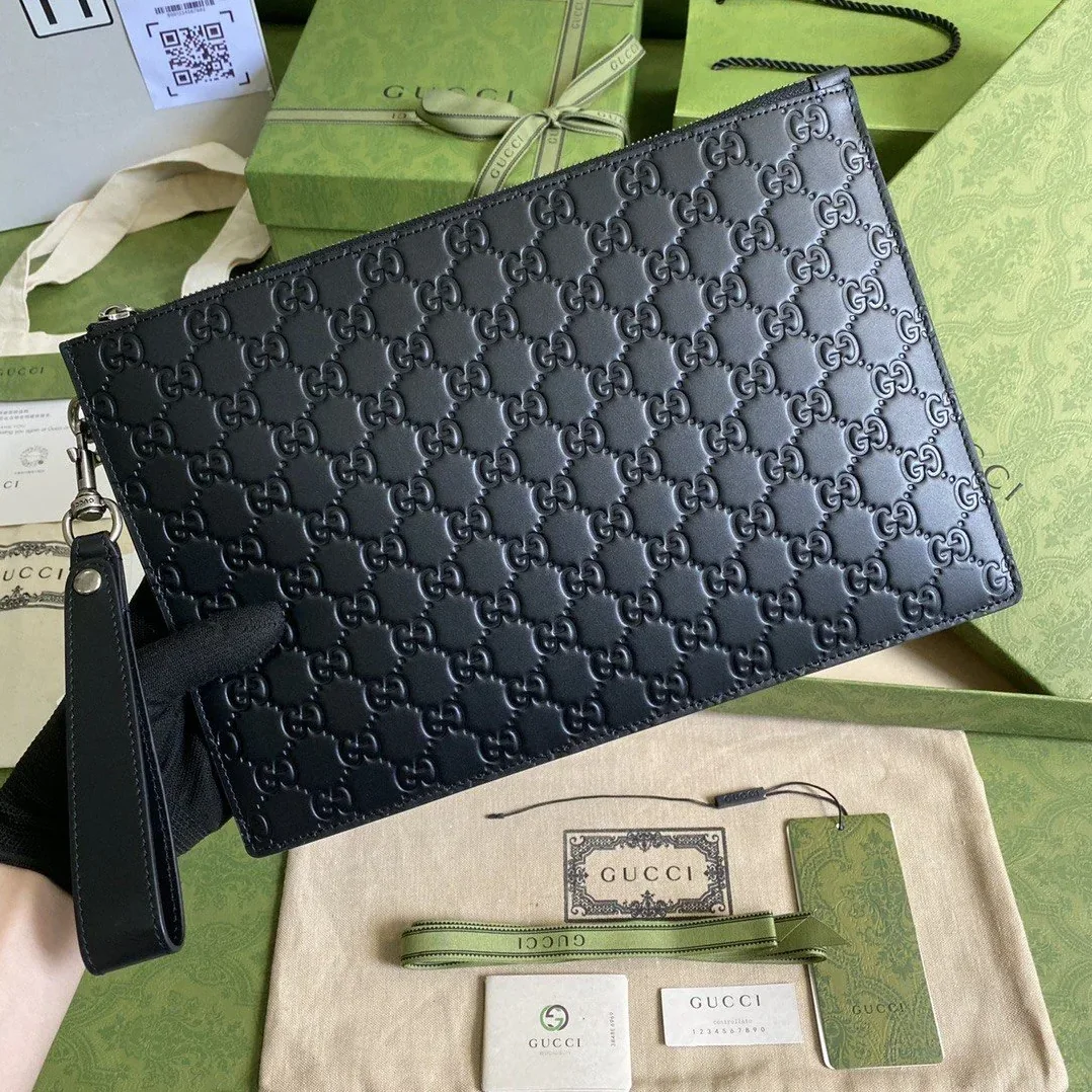 Gucci GG Embossed Pouch Black GG Embossed / Gucci GG Embossed Pouch Black GG Embossed /