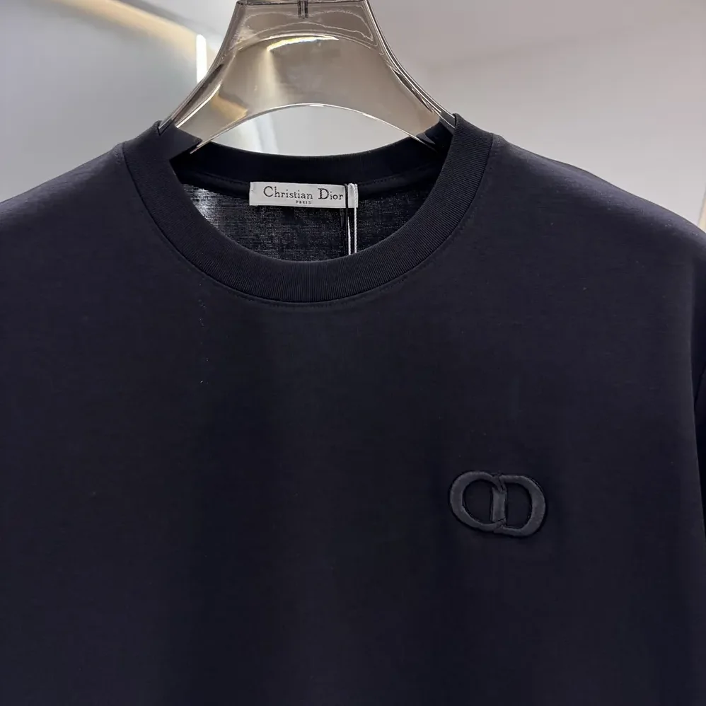 Dior CD Icon T-Shirt Relaxed Fit Black Cotton Jersey for Men Dior CD Icon T-Shirt Relaxed Fit Black Cotton Jersey for Men