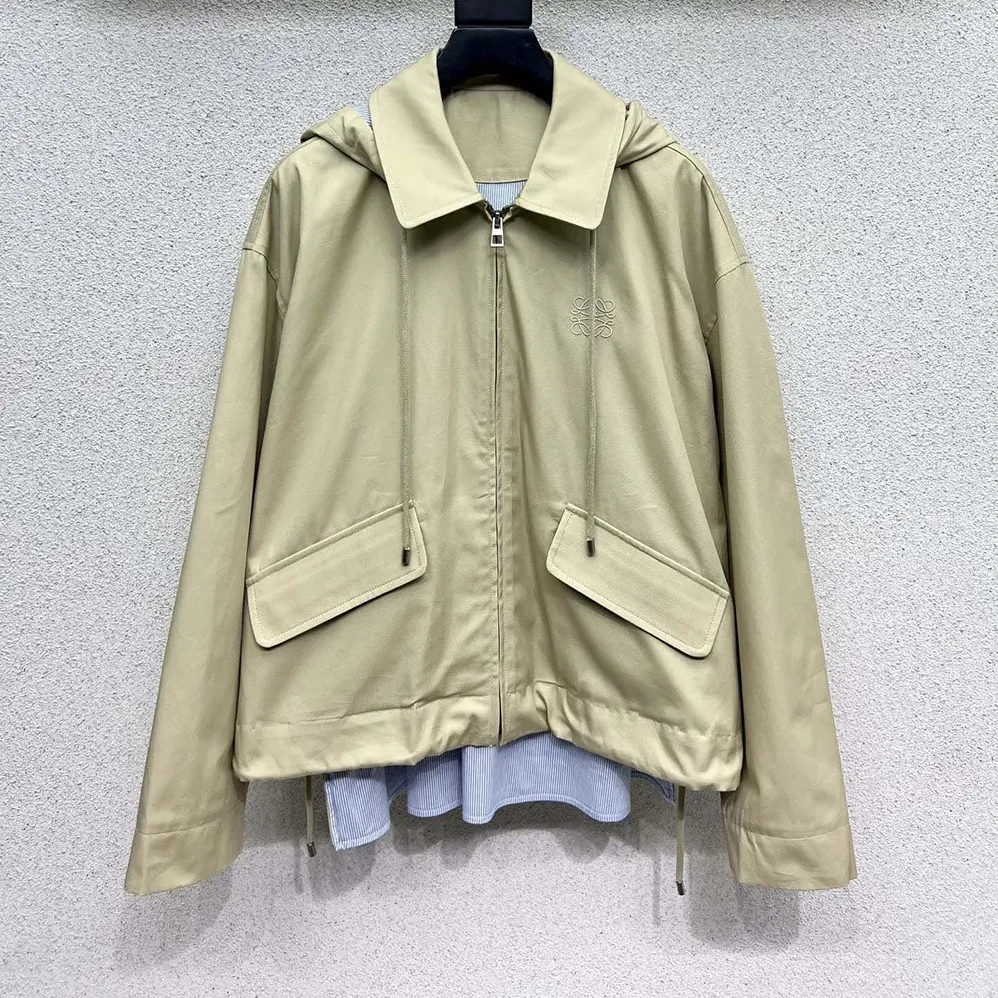 Loewe Hooded Parka in Cotton for Men in Beige Loewe Hooded Parka in Cotton for Men in Beige