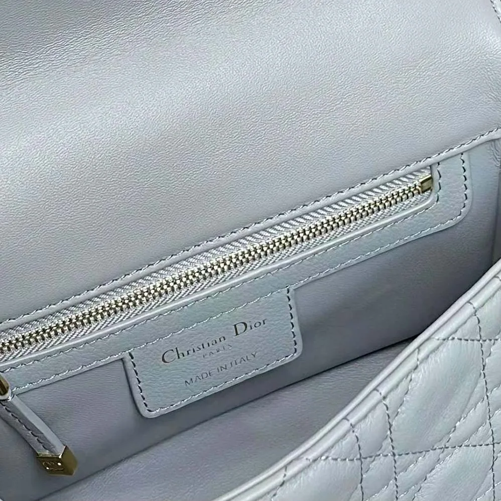 Dior Small Dior Caro Bag Cloud Blue Supple Cannage Calfskin for Women