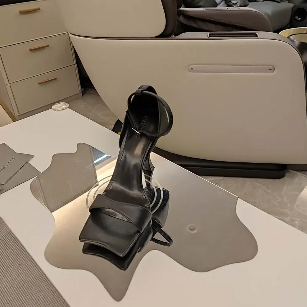 Balenciaga Hourglass 100mm Sandal in Black for Women Balenciaga Hourglass 100mm Sandal in Black for Women