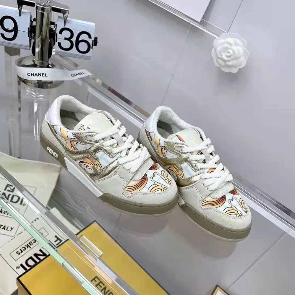 Fendi Match Fendace Beige Suede Low for Unisex in Tops Fendi Match Fendace Beige Suede Low for Unisex in Tops