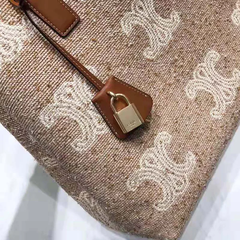 Celine Horizontal Cabas Celine in Triomphe Jacquard and Calfskin for Women