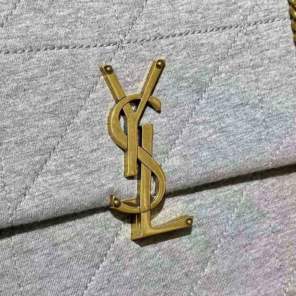 Saint Laurent YSL Jamie Medium Carre Rive Gauche in Jersey for Women in Silver