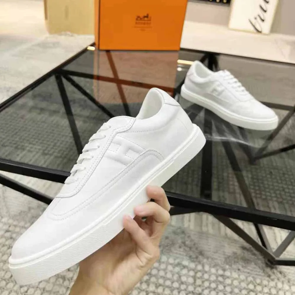 Hermes Quicker Sneaker in Calfskin with Graff Hermes Print and Iconic H Detail for Women