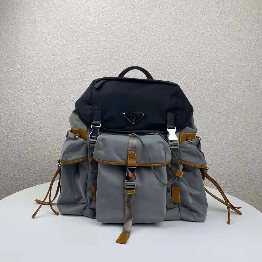 Prada Technical Fabric Nylon Backpack for Men in Silver Prada Technical Fabric Nylon Backpack for Men in Silver