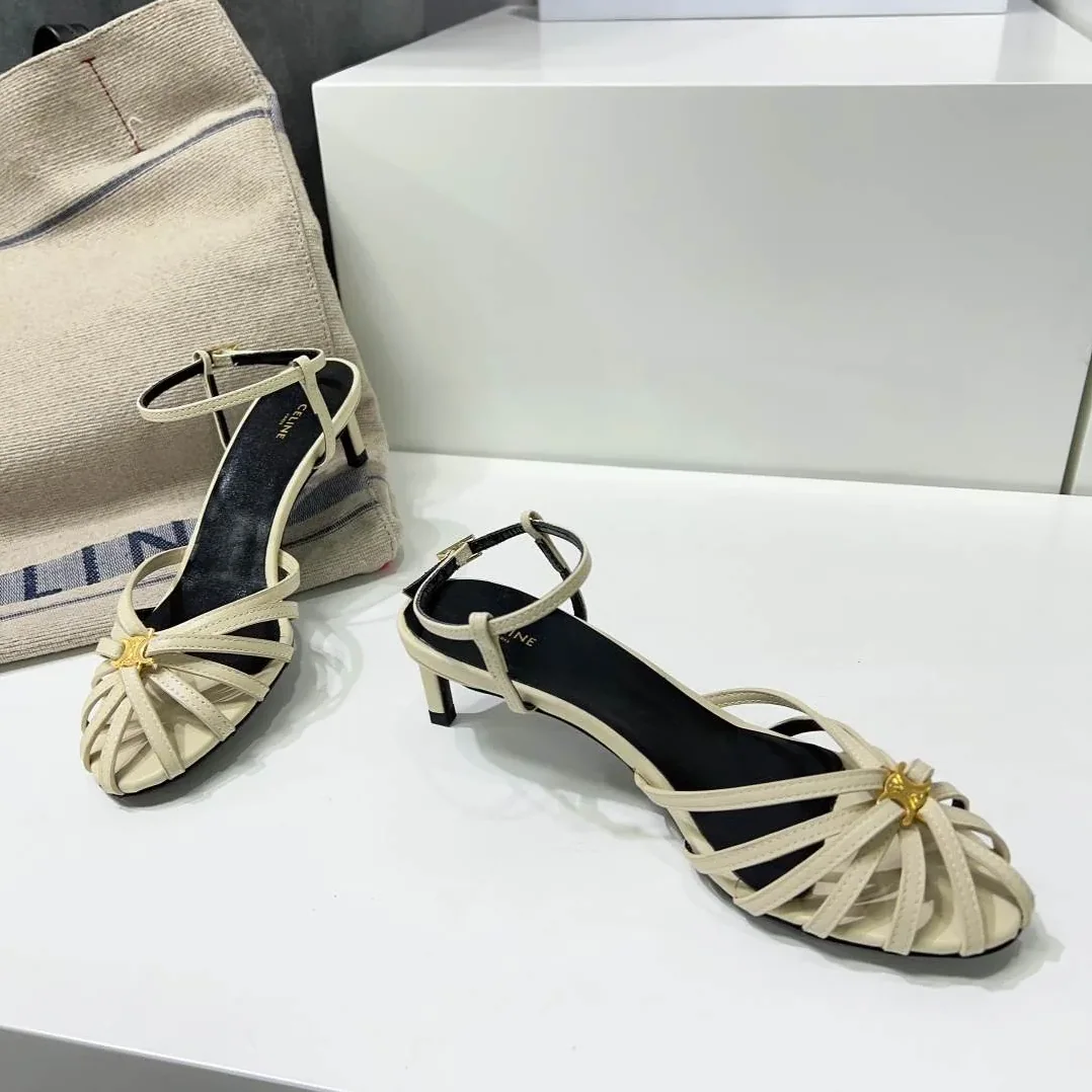 Celine Triomphe Sandal White