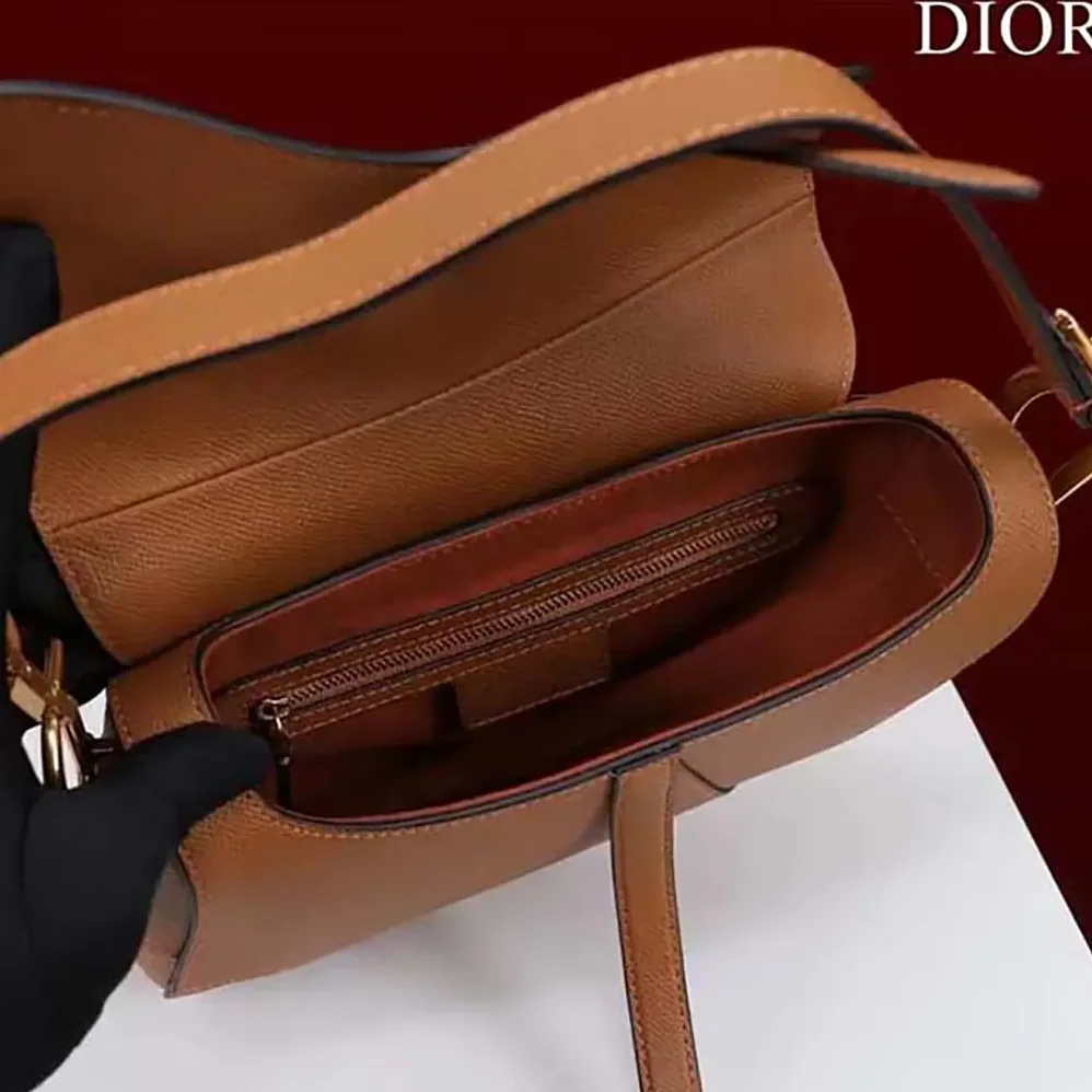 Dior CD Saddle Bag Strap Golden Saddle Grained Calfskin for Women Dior CD Saddle Bag Strap Golden Saddle Grained Calfskin for Women