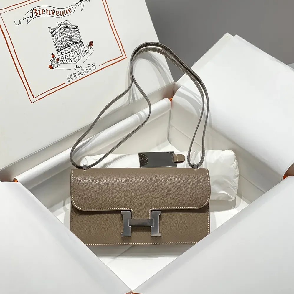 Hermes Constance Elan Epsom Silver for Women in Gray