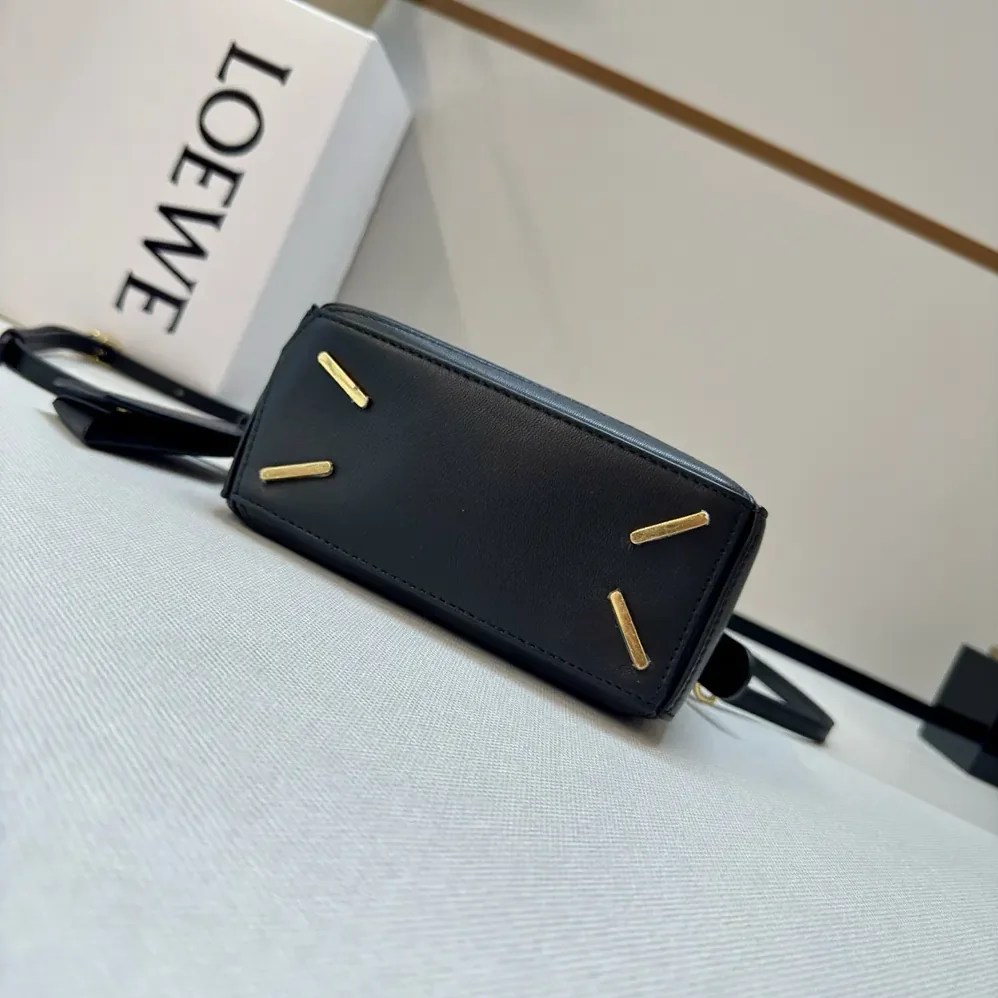Loewe Small Featherlight Puzzle Bag in Nappa Lambskin for Unisex in Black