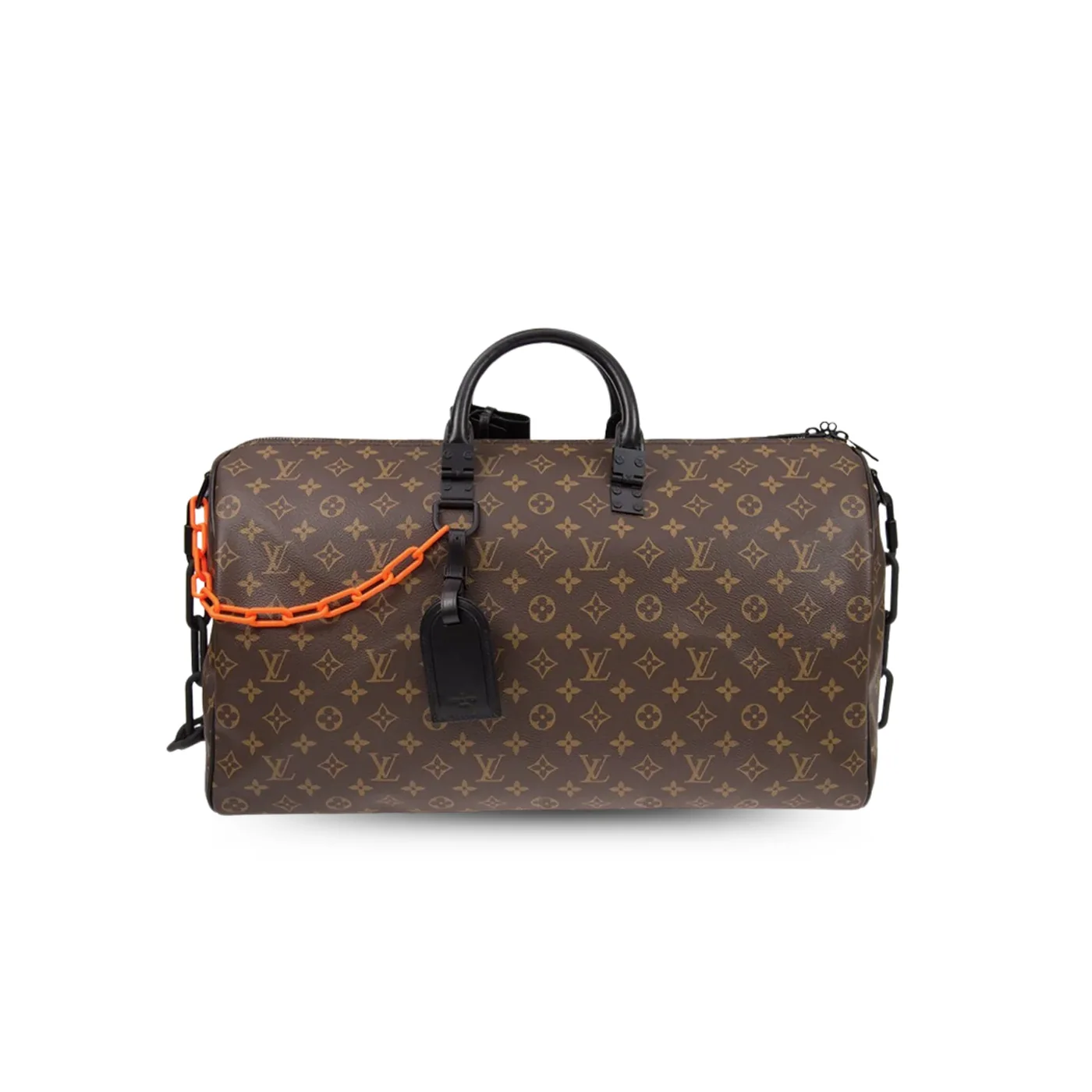 Louis Vuitton Keepall Bandouliere 50 Travel Bag / Black in Orange Monogram Black Hardware Louis Vuitton Keepall Bandouliere 50 Travel Bag / Black in Orange Monogram Black Hardware