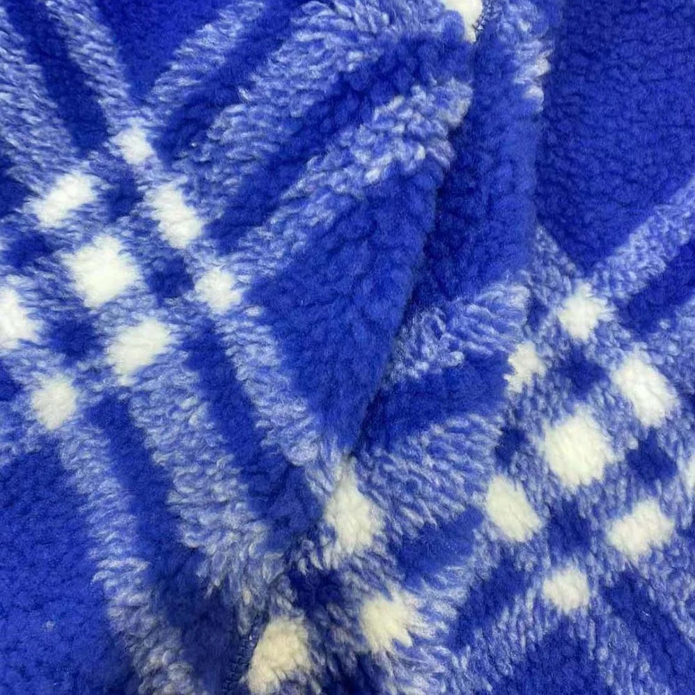Burberry Check Fleece Hoodie for Women in Blue Burberry Check Fleece Hoodie for Women in Blue