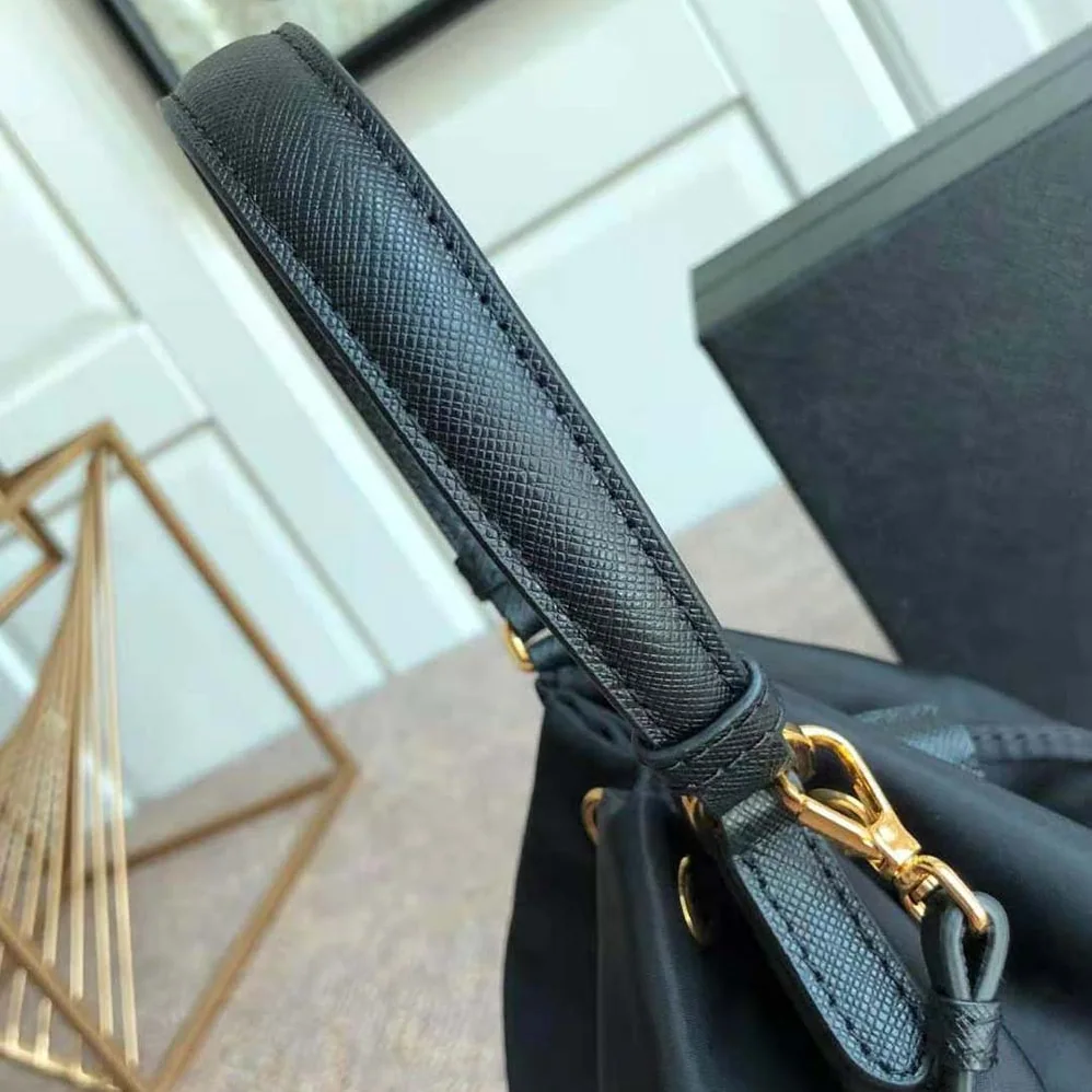Prada Duet Re-Nylon Shoulder Bag for Women in Black