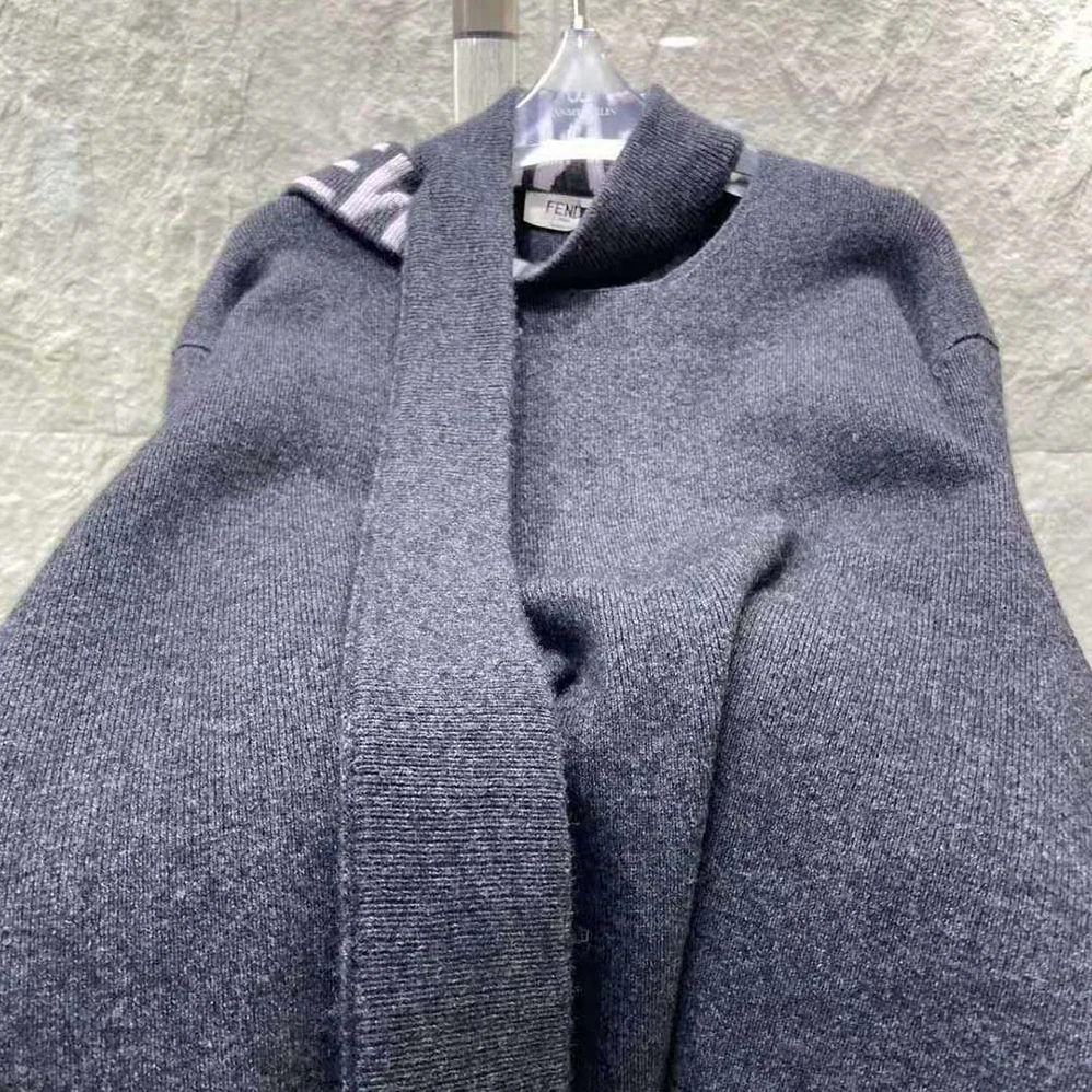 Fendi Sweater Gray Cashmere and Wool Pullover for Women