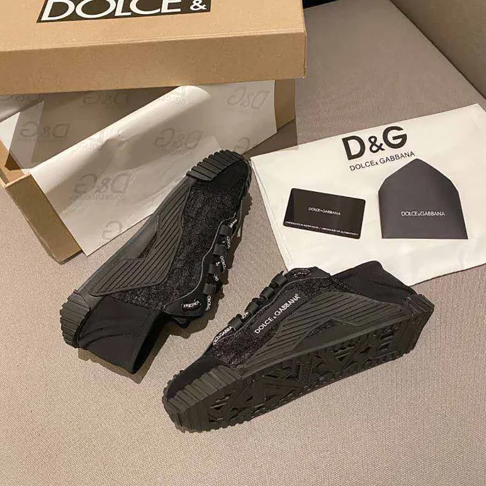 Dolce Gabbana D&G Ns1 Slip on Sneakers in Mixed Materials for Women Dolce Gabbana D&G Ns1 Slip on Sneakers in Mixed Materials for Women