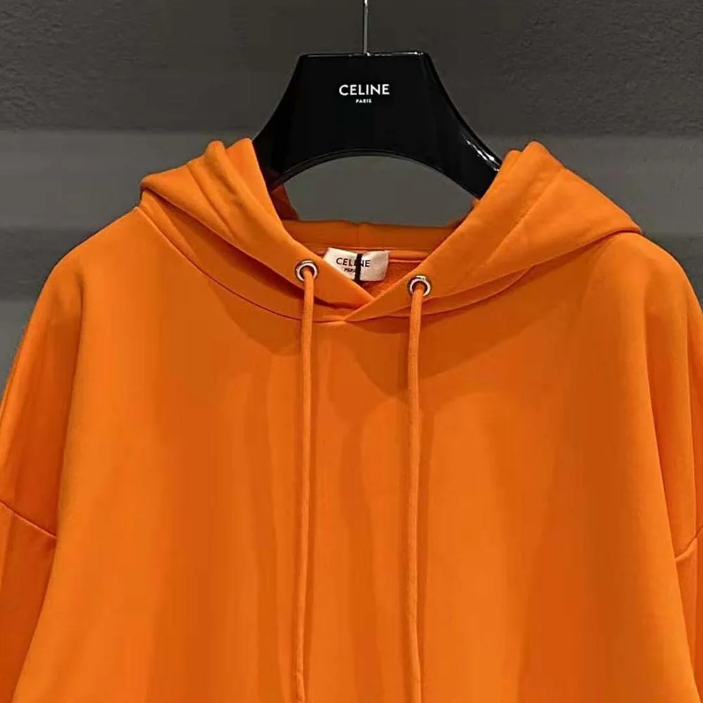 Celine Loose Sweatshirt in Cotton Fleece for Women in Orange Celine Loose Sweatshirt in Cotton Fleece for Women in Orange
