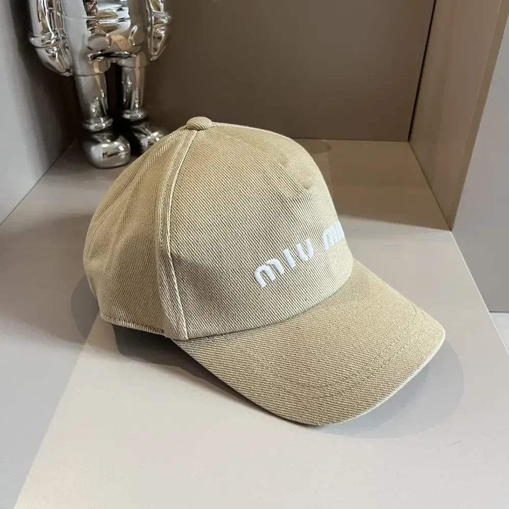 Miu Miu Drill Baseball Cap-Beige 5HC179_2DXI_F011P for Women