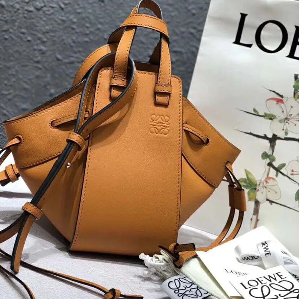 Loewe Hammock Small Bag in Soft Grained Calf for Women in Brown