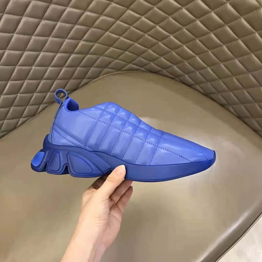Burberry Quilted Leather Classic Sneakers for Unisex in Blue