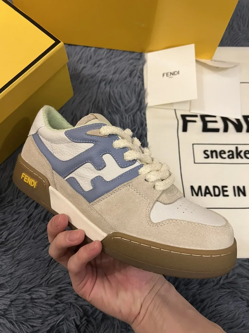 Fendi Match Low Tops Sneakers Grey 7E1493 Fendi Match Low Tops Sneakers Grey 7E1493