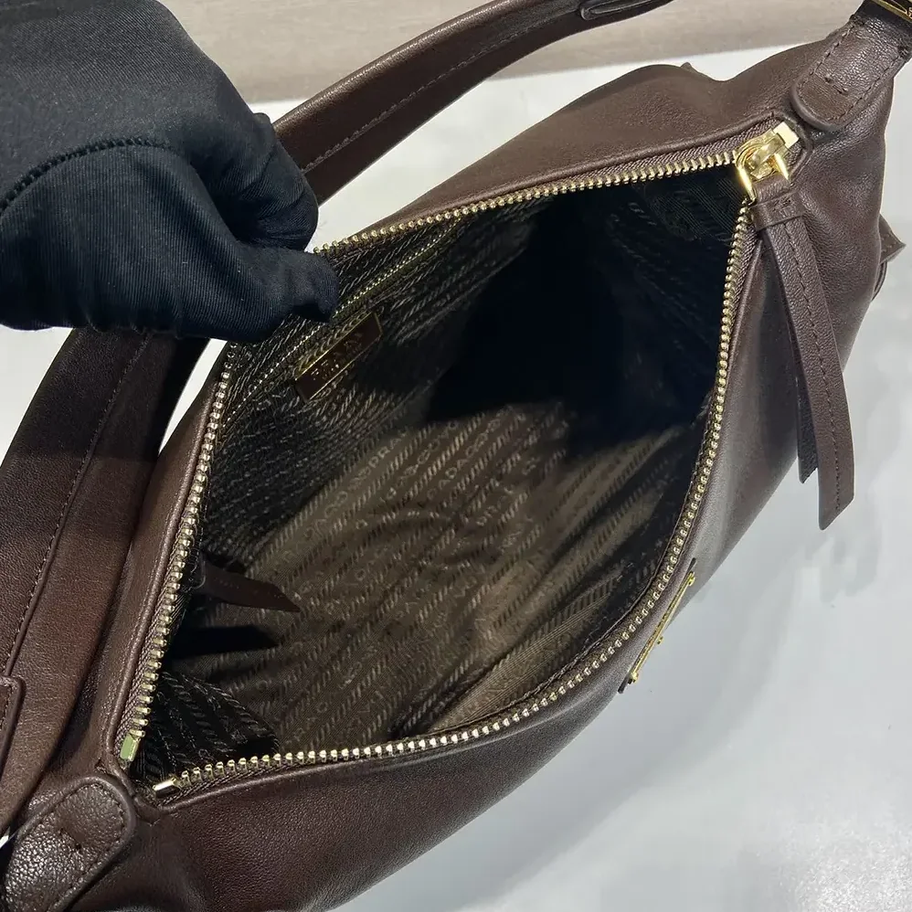 Prada Explore Large Nappa Leather Bag for Women in Dark Brown