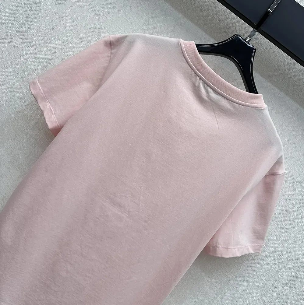 Dior Fitted Dior Médaillon Embroidered T for Men in shirt Pink Cotton Jersey