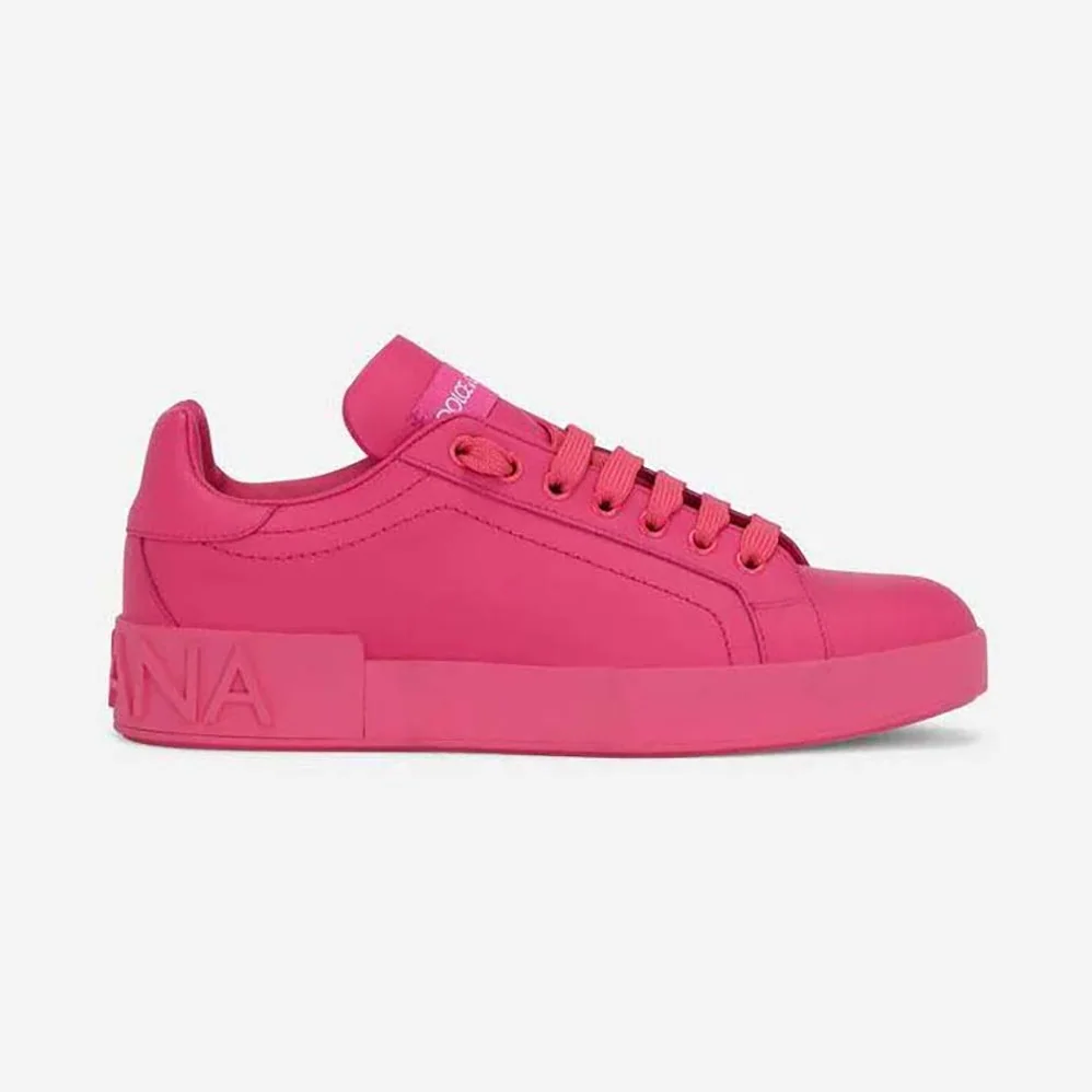 Dolce Gabbana D&G Calfskin Portofino Sneakers for Women in Rose Dolce Gabbana D&G Calfskin Portofino Sneakers for Women in Rose