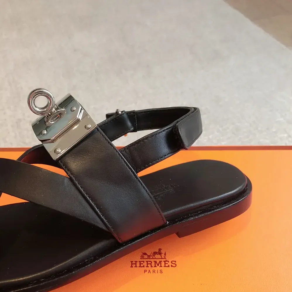Hermes Ines Sandal-Black H241155Z for Women