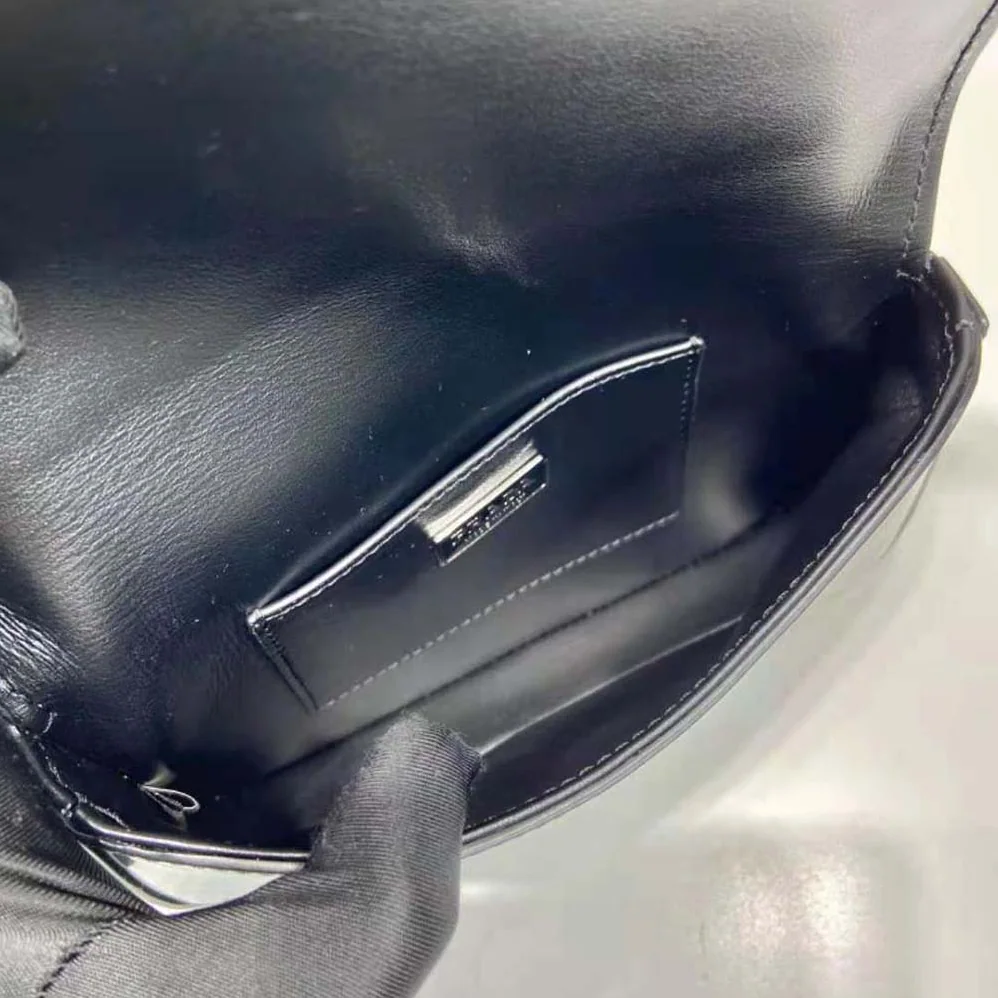 Prada Brushed Leather Mini-bag with Shoulder Strap for Men in Black