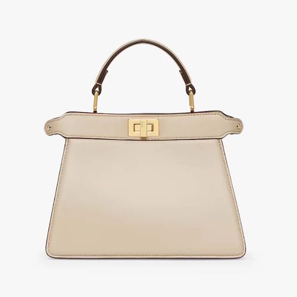 Fendi Peekaboo ISeeU Petite Light Gray Padded Nappa Leather Bag for Women