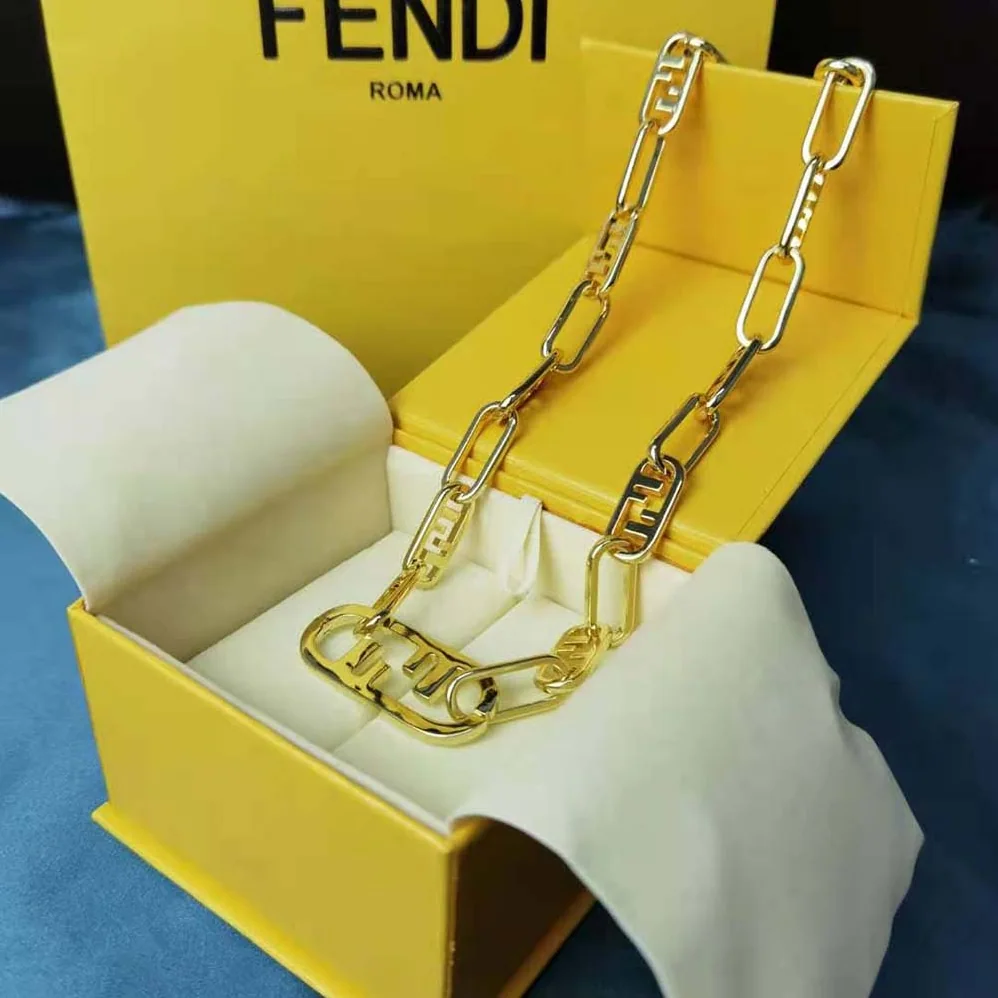 Fendi Necklace with Fendi OLock Mesh and Oval Clip for Women Fendi Necklace with Fendi OLock Mesh and Oval Clip for Women