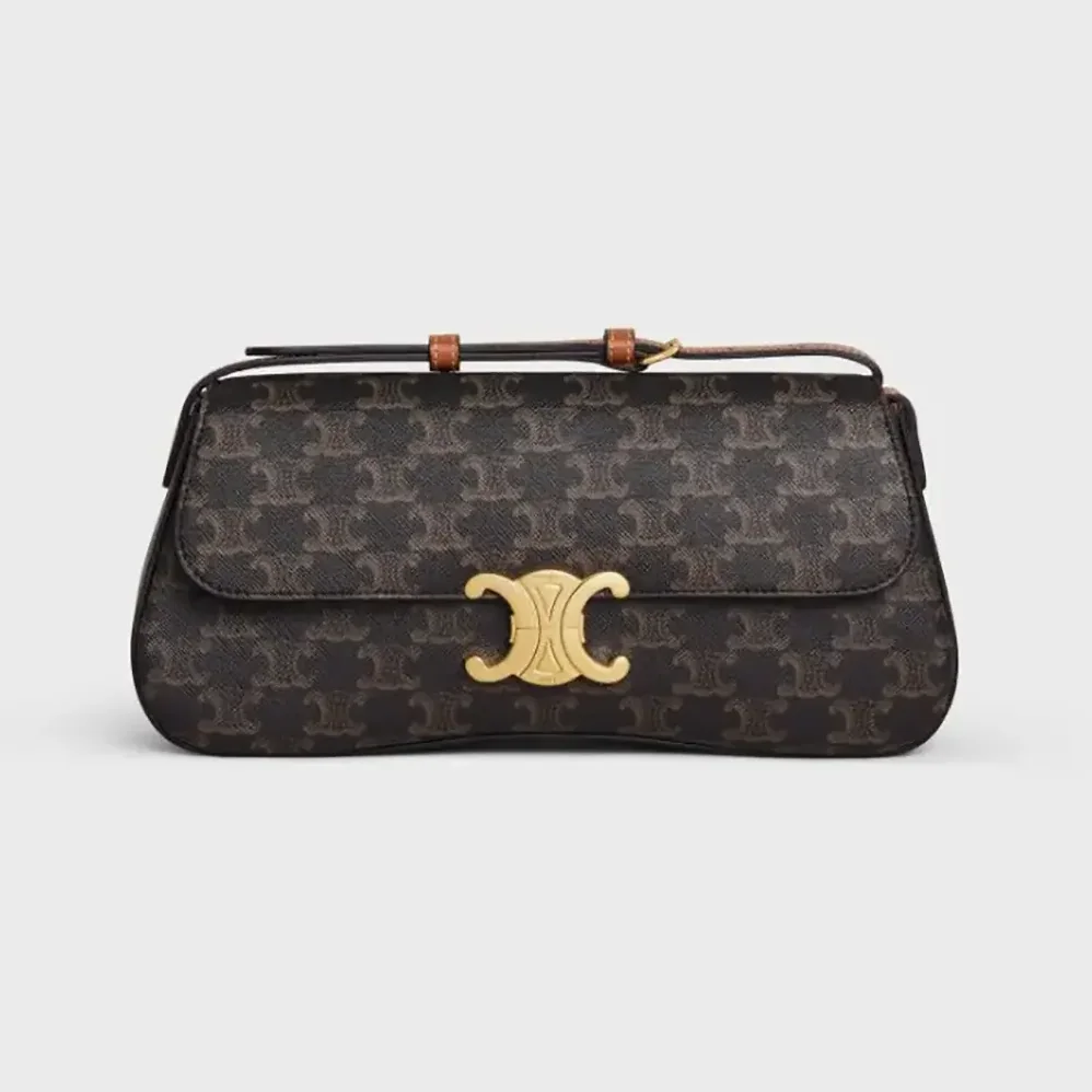 Celine Medium Celine Lola Bag in Triomphe Canvas and Calfskin for Women