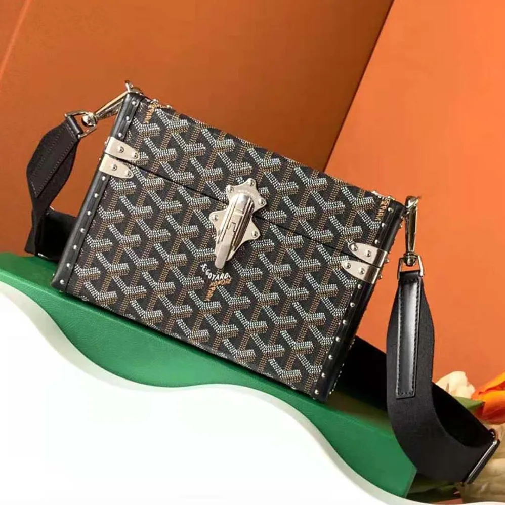 Goyard Cassette Trunk Bag in Goyardine Canvas & Clamecy Cowhide for Women in Black