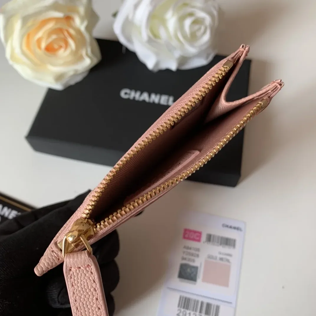 Chanel Flat Card Holder Pink Bag / Chanel Flat Card Holder Pink Bag /