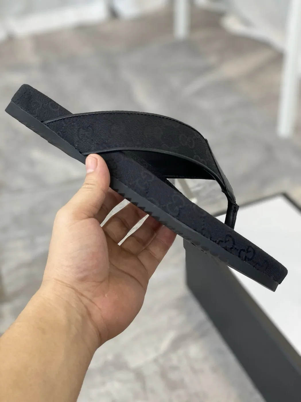 Gucci GG T for Men in Strap Slide Sandals Black Gucci GG T for Men in Strap Slide Sandals Black
