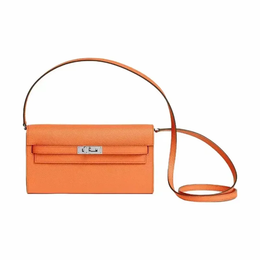Hermes Kelly To Go in Epsom Leather for Women in Orange Hermes Kelly To Go in Epsom Leather for Women in Orange