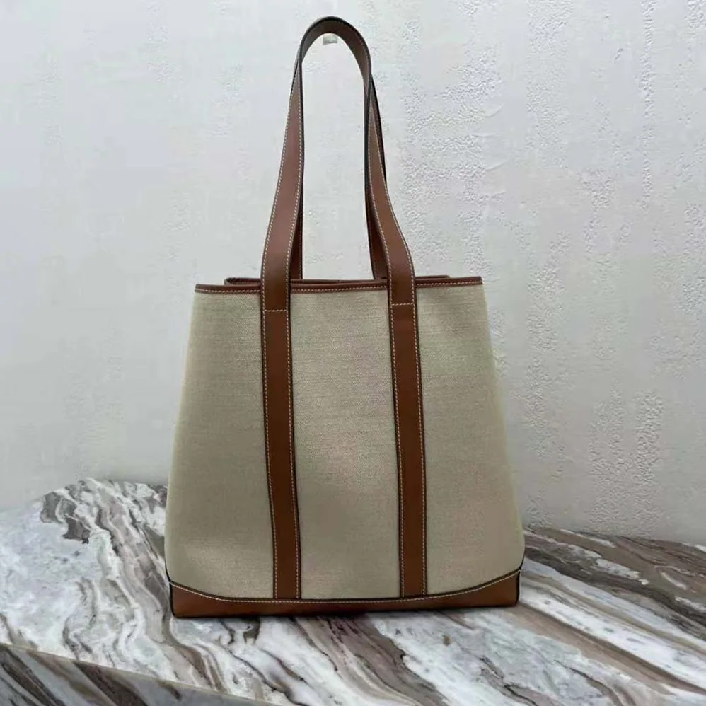 Celine Cabas Marin in Textile and Calfskin for Women Celine Cabas Marin in Textile and Calfskin for Women