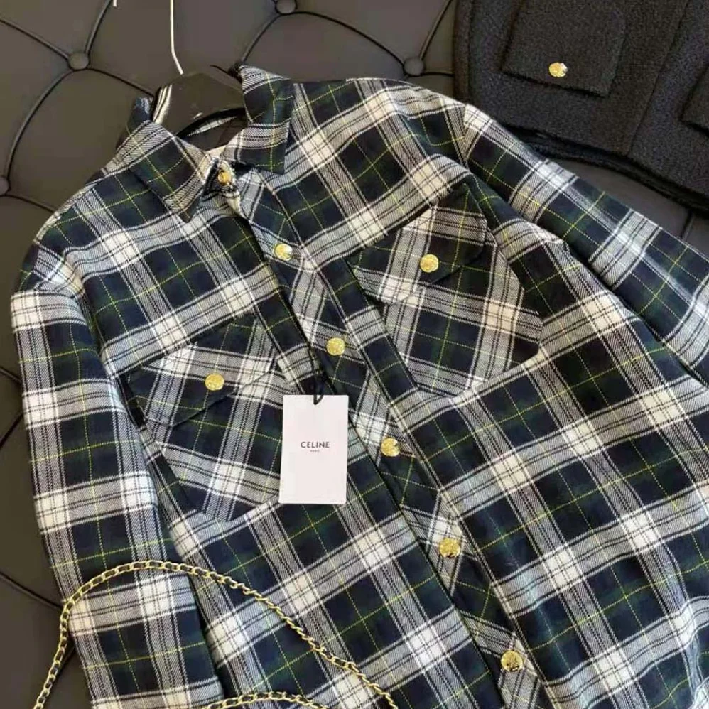 Celine Overshirt in Tartan Cashmere for Men
