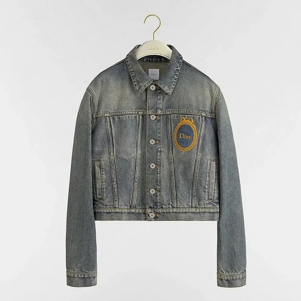 Dior Médaillon Cropped Jacket Blue Stonewashed Cotton Denim for Women Dior Médaillon Cropped Jacket Blue Stonewashed Cotton Denim for Women