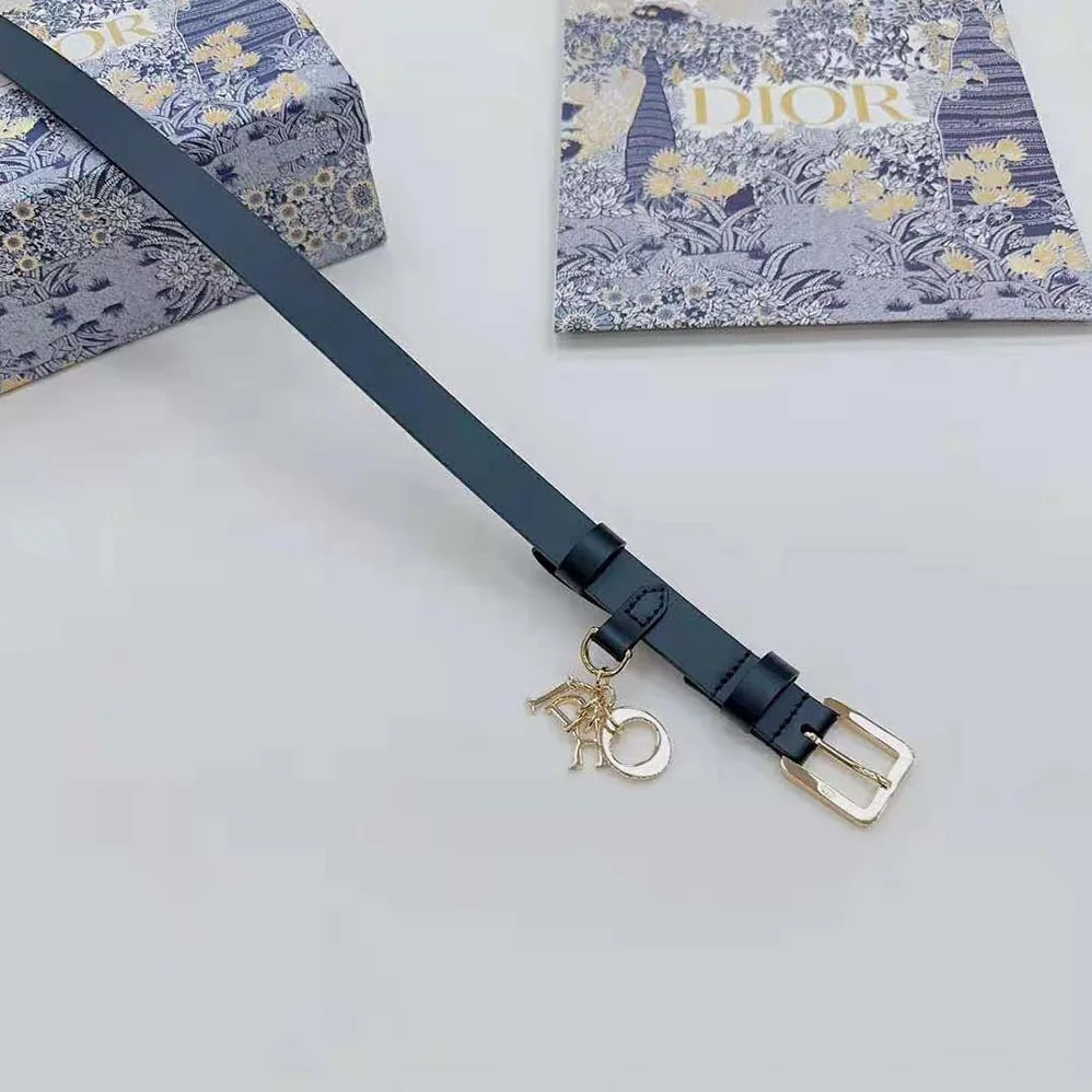 Dior Miss Dior Belt Black Smooth Calfskin 20 MM for Women Dior Miss Dior Belt Black Smooth Calfskin 20 MM for Women