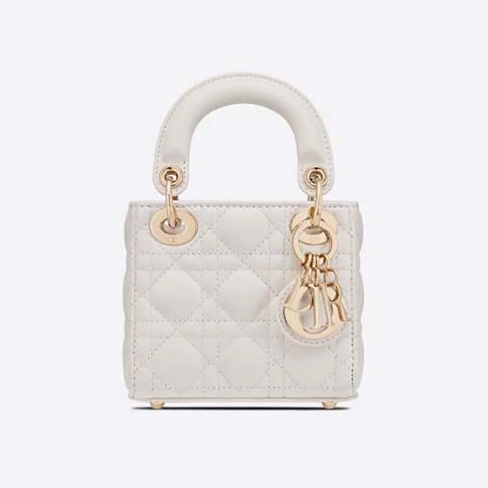 Dior Micro Lady Dior Bag Latte Cannage Lambskin for Women