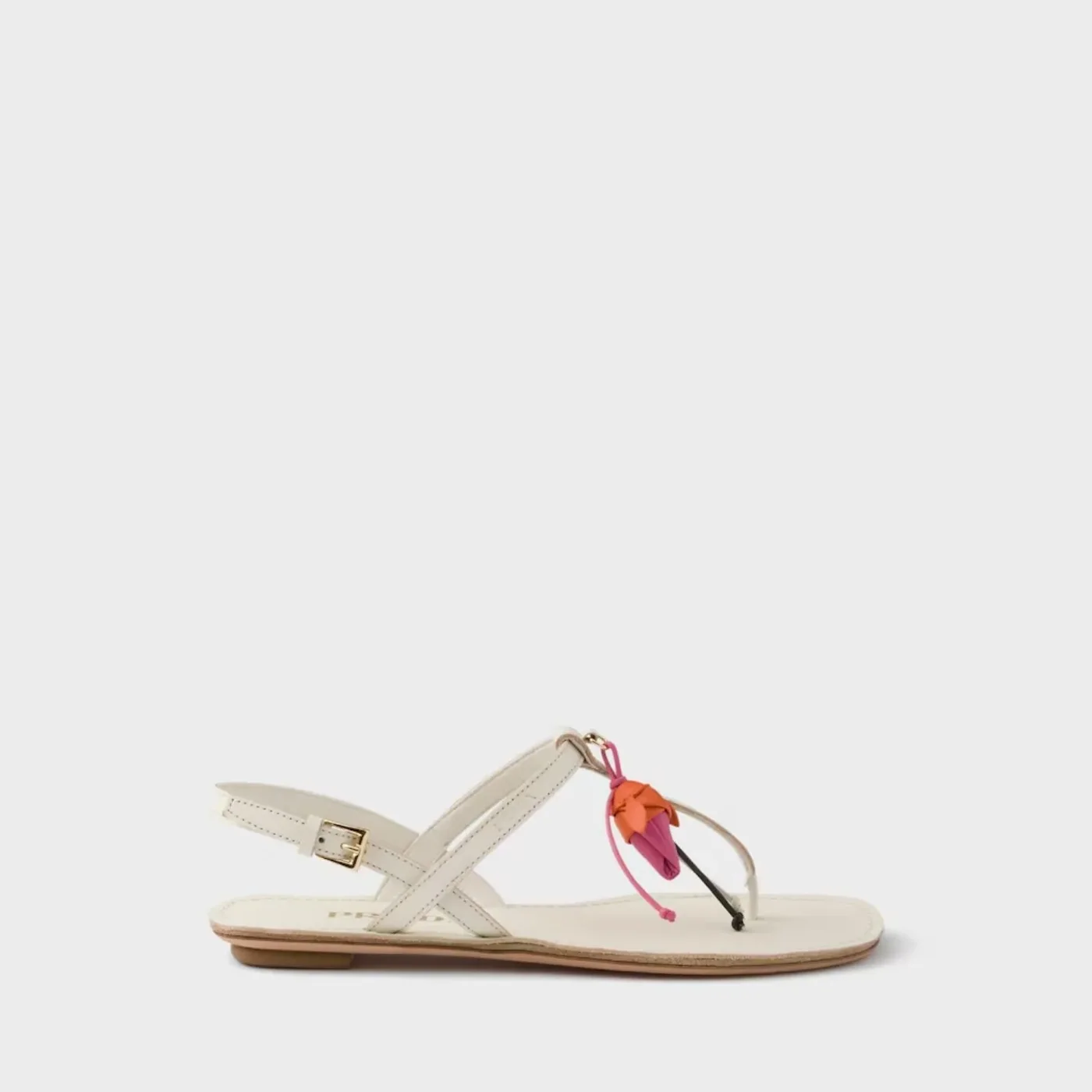 Prada Antiqued Thong Floral Ornament Sandals Chalk White 1Y510O_V69_F0K74_F_005 Prada Antiqued Thong Floral Ornament Sandals Chalk White 1Y510O_V69_F0K74_F_005