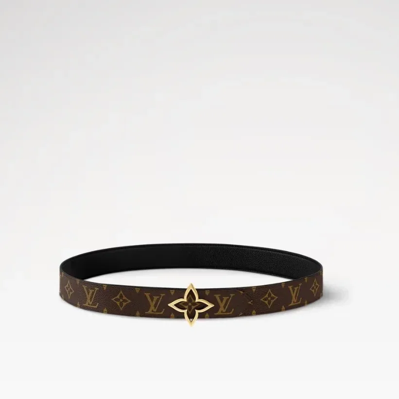 Louis Vuitton Slim Flower Reversible Belt Black