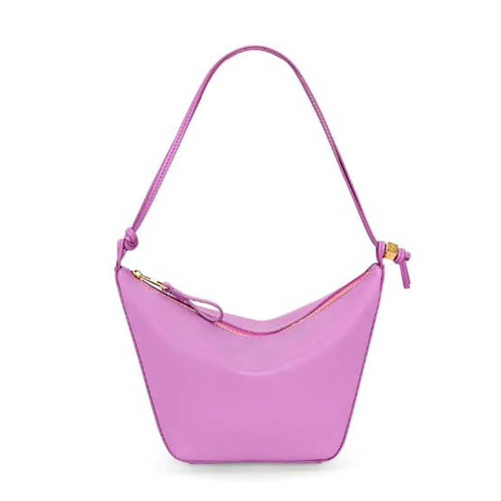 Loewe Mini Hammock Hobo Bag in Classic Calfskin for Women in Rose Loewe Mini Hammock Hobo Bag in Classic Calfskin for Women in Rose