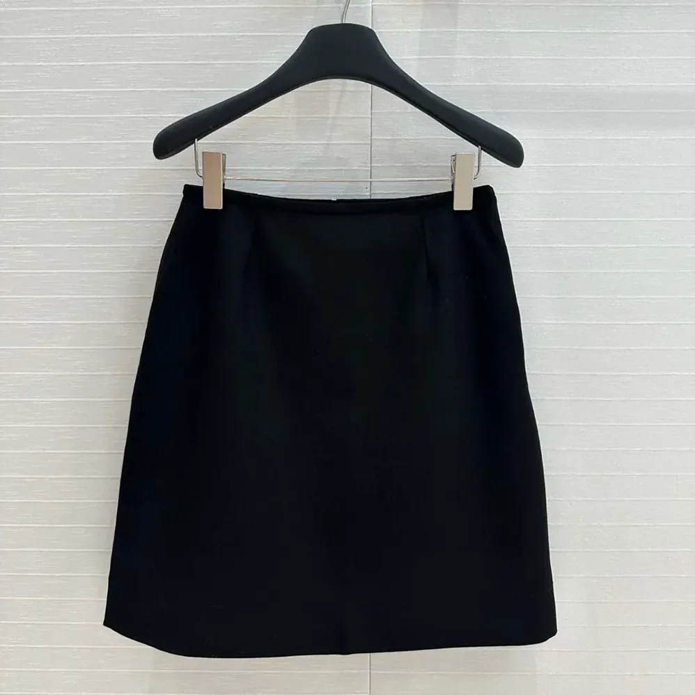 Dior Embroidered Skirt Black Wool and Silk for Women Dior Embroidered Skirt Black Wool and Silk for Women