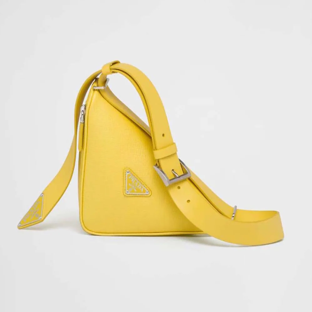 Prada Saffiano Leather Belt Bag for Unisex in Yellow Prada Saffiano Leather Belt Bag for Unisex in Yellow