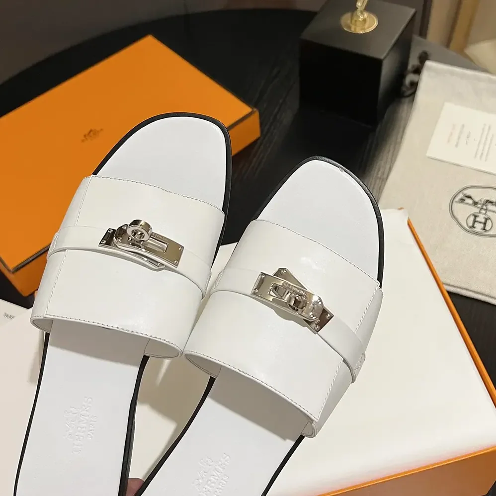 Hermes Giulia Sandal-White H232129Z for Women