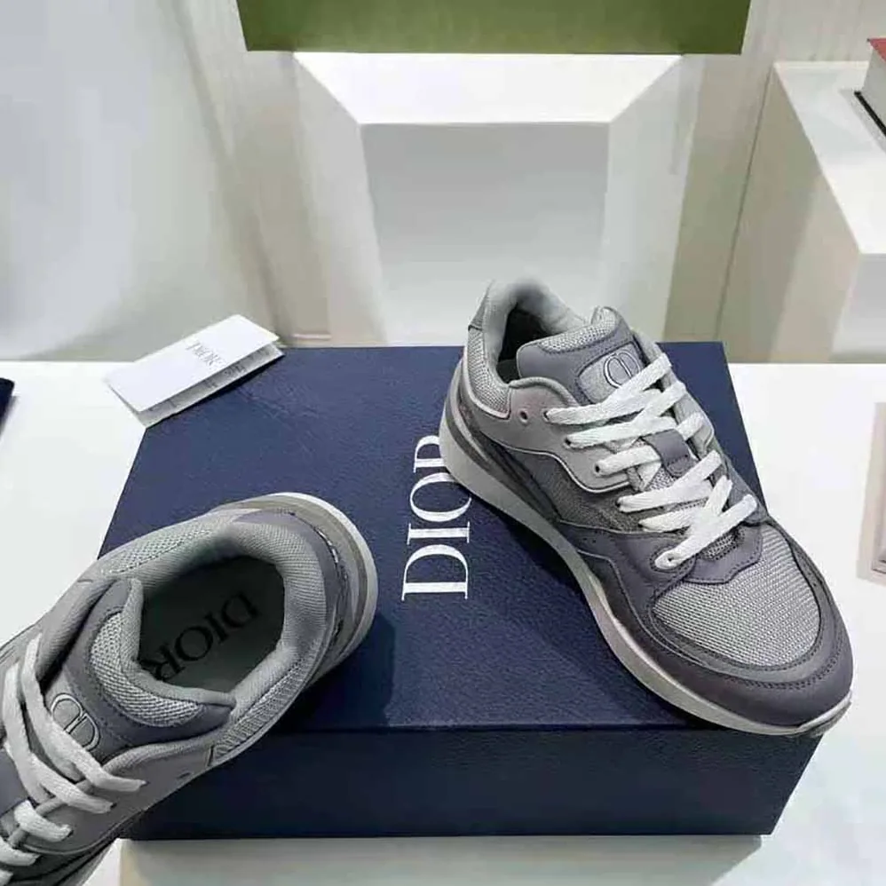 Dior B29 Sneaker Gray Technical Mesh Suede and Smooth Calfskin for Men