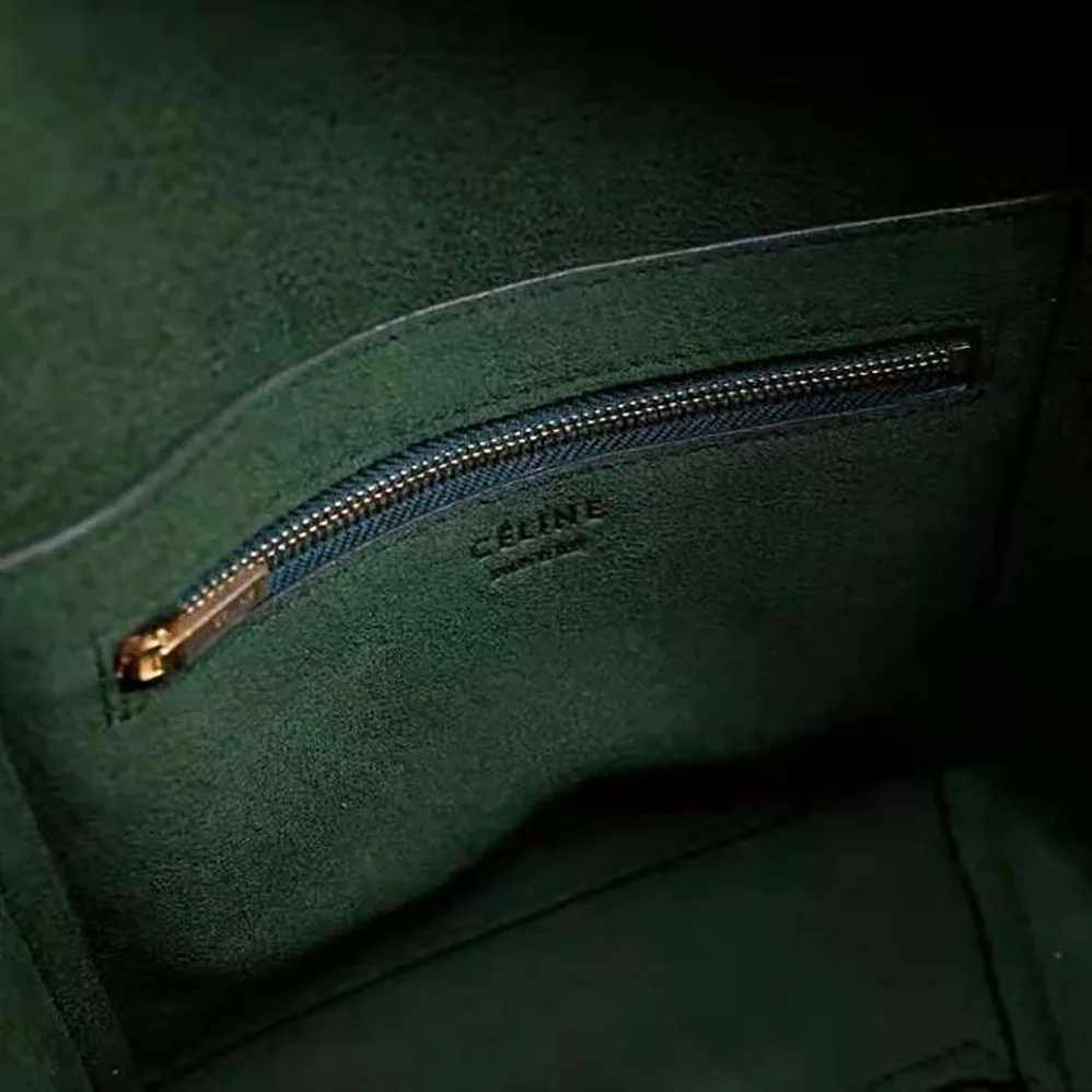 Celine Sangle Small Bucket Bag in Soft Grained Calfskin for Women in Green Celine Sangle Small Bucket Bag in Soft Grained Calfskin for Women in Green