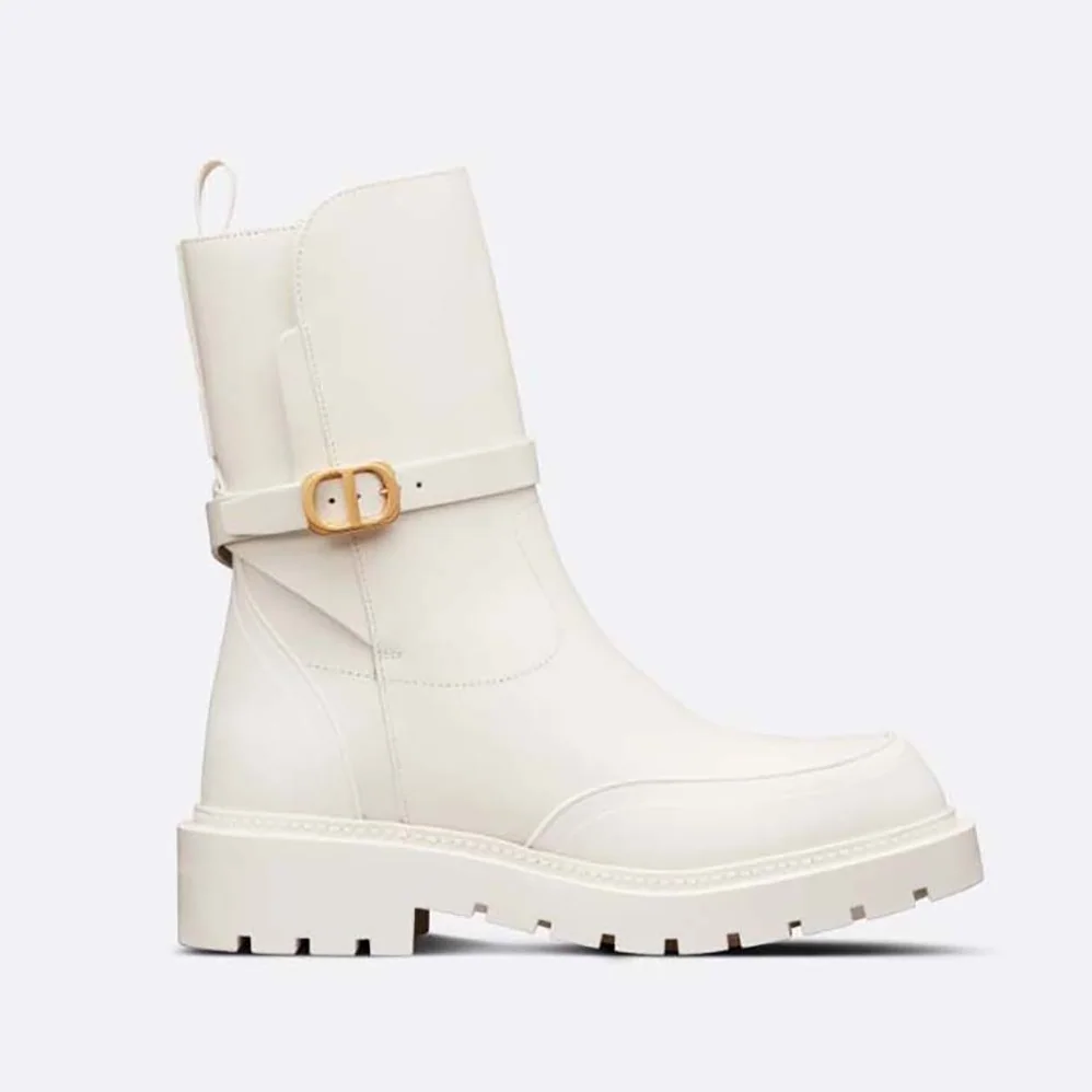 Dior Empreinte Ankle Boot White Calfskin and Rubber for Women Dior Empreinte Ankle Boot White Calfskin and Rubber for Women